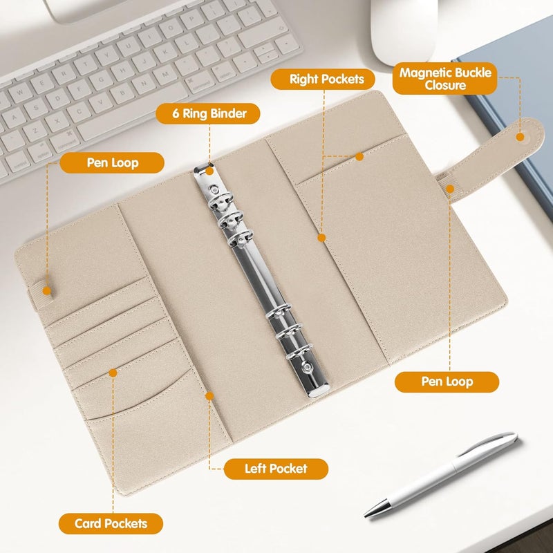 Antner A5 Kpop Photocard Binder 6-Ring Card Collector Album with 40 Pack Card Sleeves, PU Leather Photocard Holder Book with Multi-Size Photo Protectors for Organizing Trading Cards, Glitter Gold - Image 5